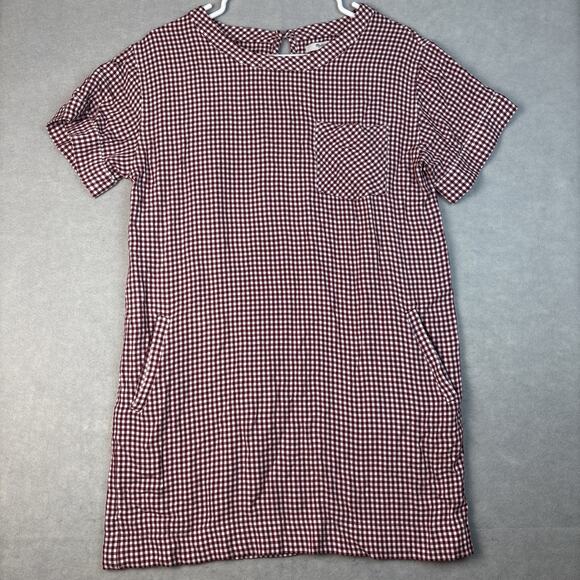 Madewell Filmscore Gingham Dress Women's M Red White Checkered Pockets‎ Mini - Picture 1 of 10